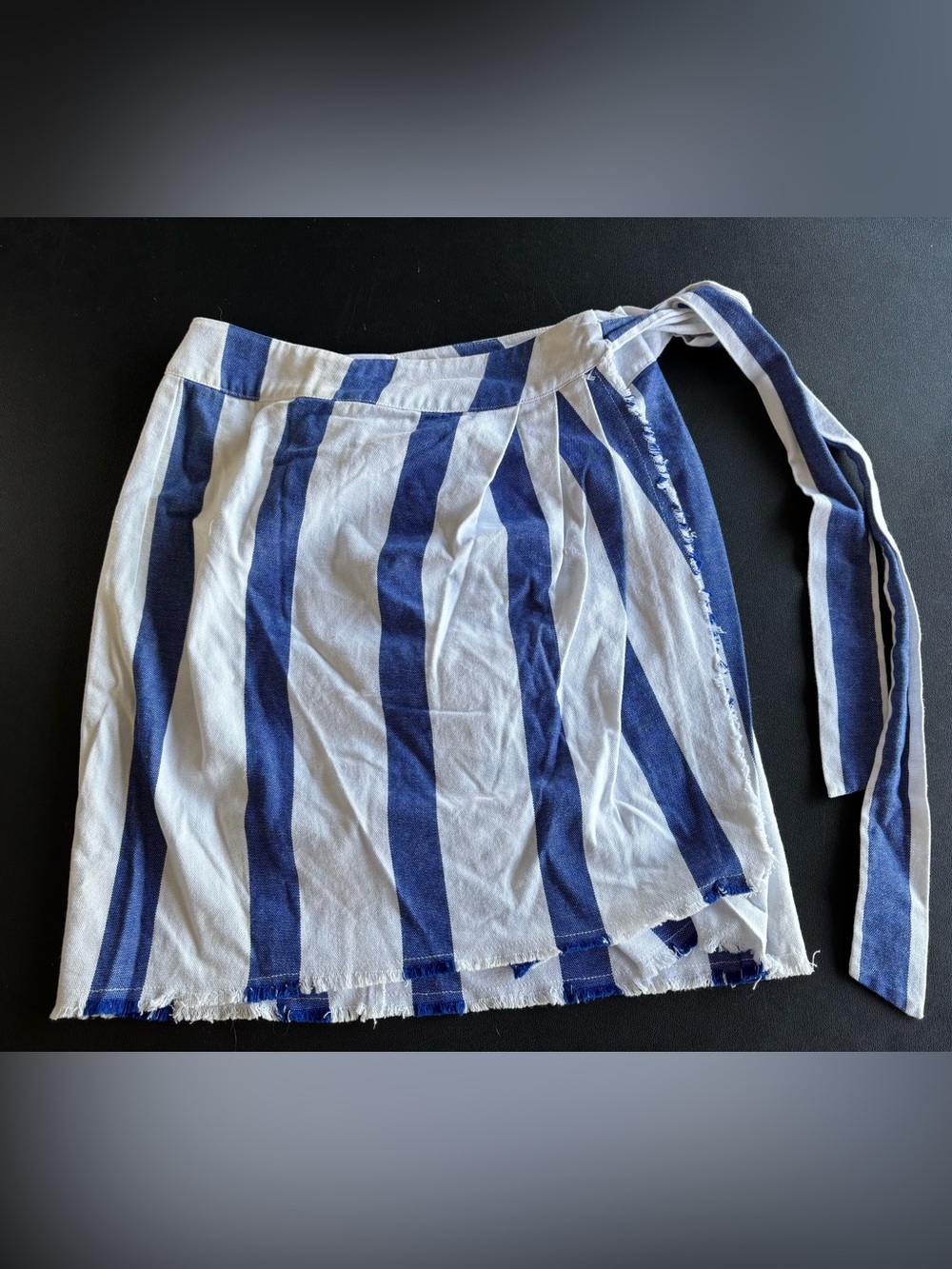 Blue & White Striped Wrap Shorts - Women's Summer Casual